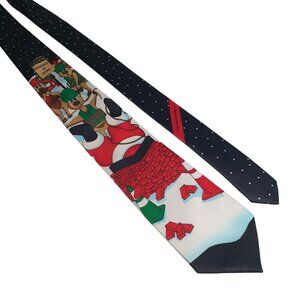 Holiday Traditions Hallmark Reindeer At Work Necktie Christmas Red Green Gift